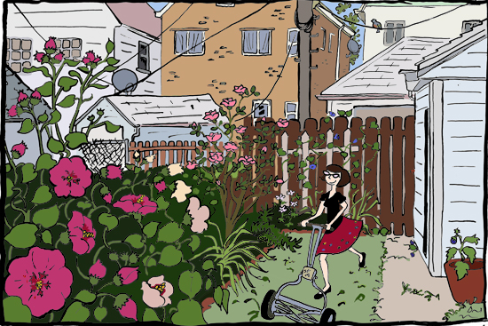 Self Portrait with Lawnmower